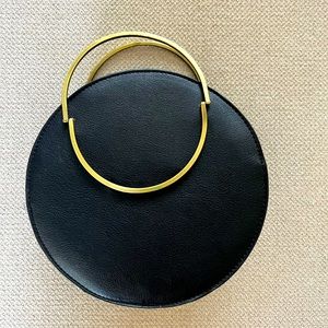 Anthropologie Black Winifred Circle Clutch